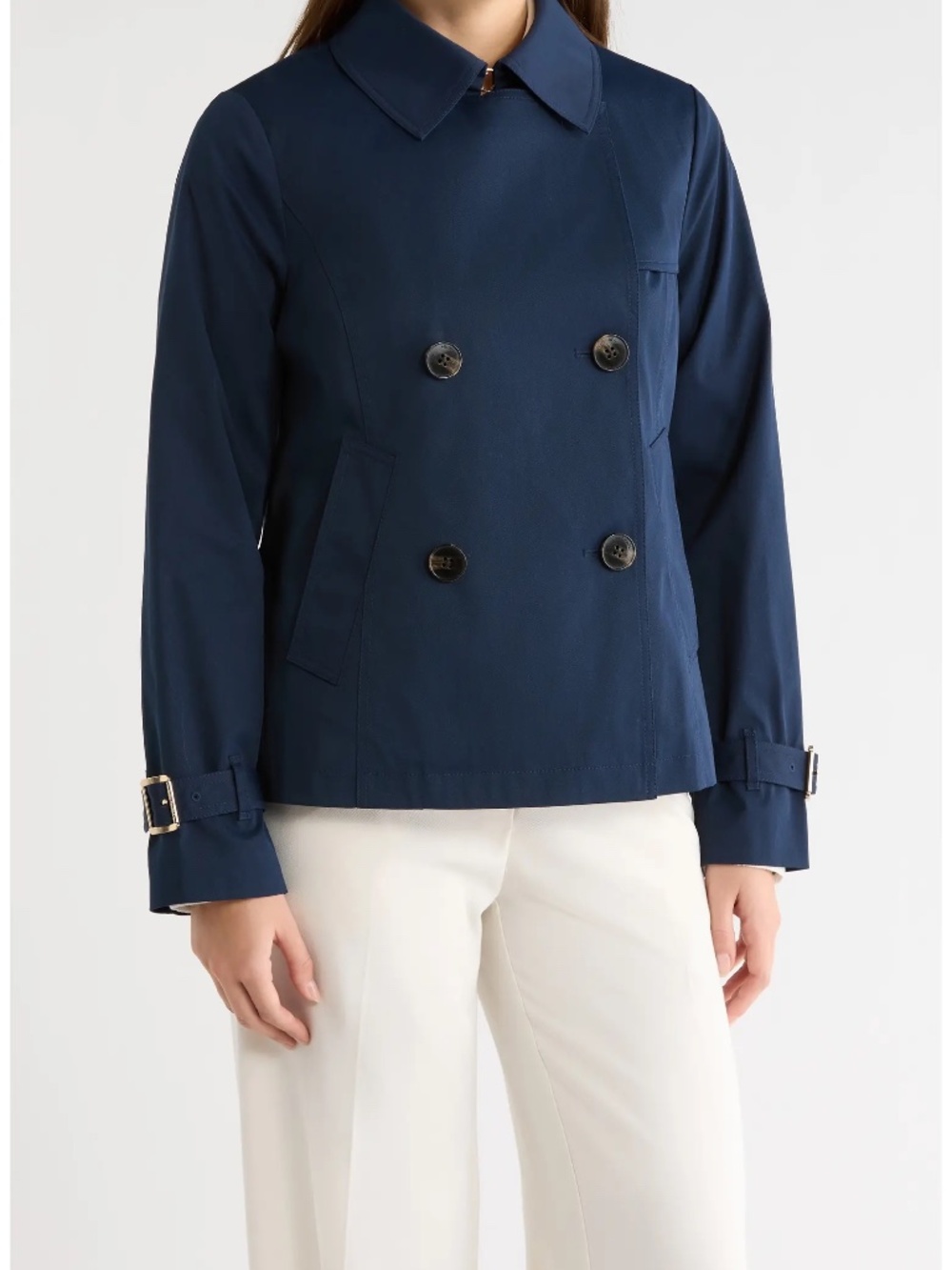 Michael Kors Short Trench Coat Midnight Sz XL